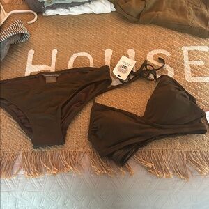 NWT Vince Camuto Dark Brown Swimwear size Small bikini